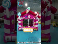 Ticari sınıflı açık hava kapalı hava şişirme sıçrama evi pembe şekerli ev şişirme atlama kalesi