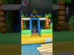 Ticari şişme kaydırma palmiye şişme çift kuru kaydırma dış mekan