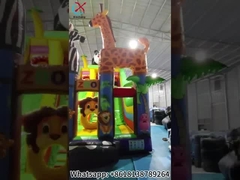 Şişme hayvanat bahçesi hayvanları panda slaytları kale şişme