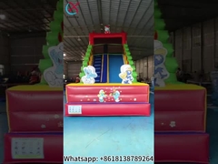 Smurfs şişme kuru kaydırma şişme çocuk için zindan