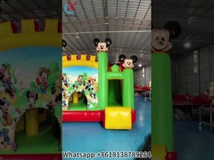 Özel Yeşil Mickey Minnie Tatlı Anime Temalı Çocuklar Atlayan Kale