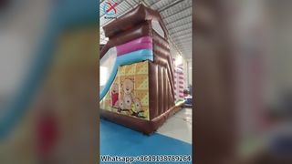 Çocuklar için Kaydıraklı Sevimli Ayı Sıçrama Evi