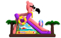 Renkli Ticari Şişme Su Kaydırağı / Şişme Flamingo Kuru Slayt Şişme Renkli Slayt