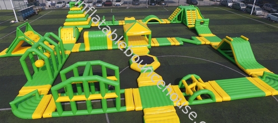 Yetişkinler İçin Sarı ve Yeşil Dev deniz Şişme Su Parkı Aqua Park