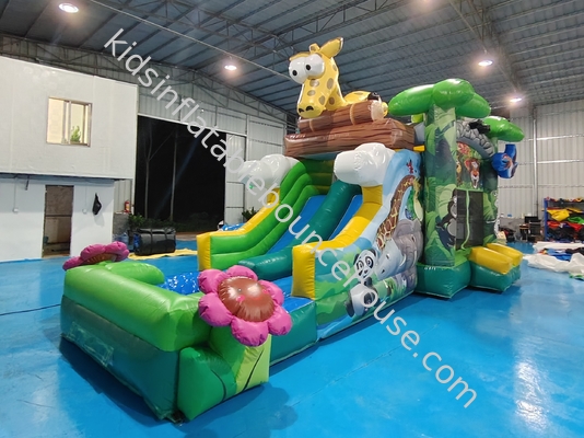 Çıkartma ile Açık Çıkartma Evi Çılgın Orman Hayvanları Çıkartma ile Şişme Çılgın Kale Çift Çıkartma Kiralık