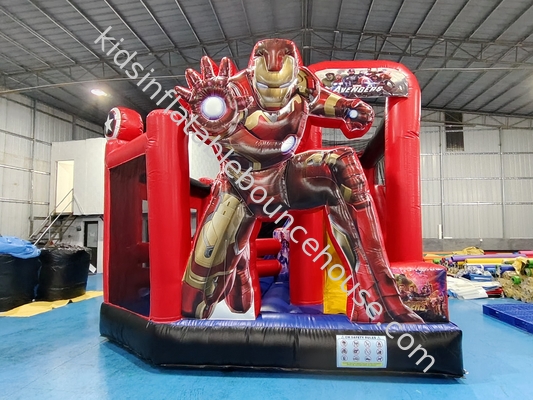 Yeni Tasarım Dijital Yazdırma Slide ile şişme sıçrama evi Marvel Iron Man şişme atlama kalesi çocuklar için