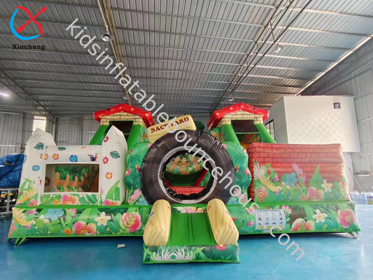 Özel PVC şişme sıçrama evi ve çocuk için kaydırma şişme kombinasyonu