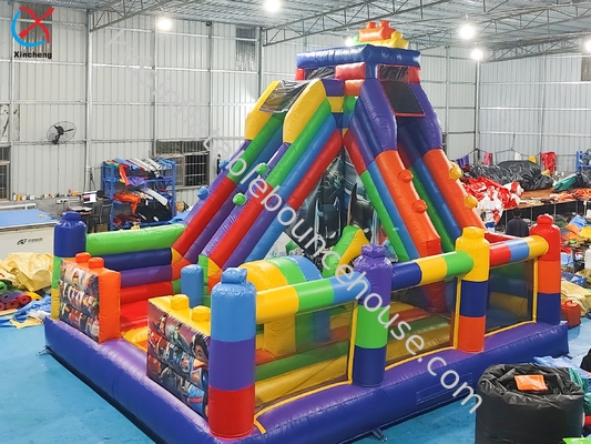 Özel olarak tasarlanmış şişme LEGO Slide Combo Dijital Baskı ile Bomba Kale