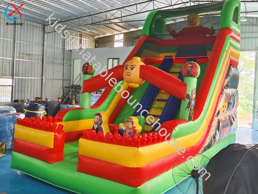 Şişme Kaydırmalar LEGO Parkı Şişme Çift Kaydırmalar Çocuklar İçin Kale