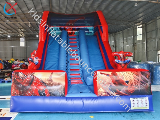 Üretici PVC şişme slayt Spiderman Hero şişme çift kuru slaytlar