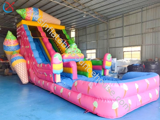 Fabrika şişirme slaytları renkli dondurma şişirme çift kuru slaytlar çocuklar için