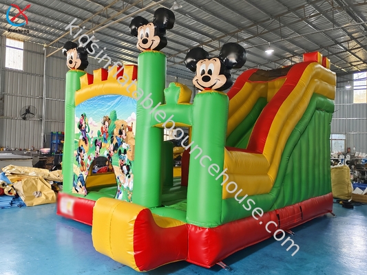Özel Yeşil Mickey Minnie Tatlı Anime Temalı Çocuklar Atlayan Kale