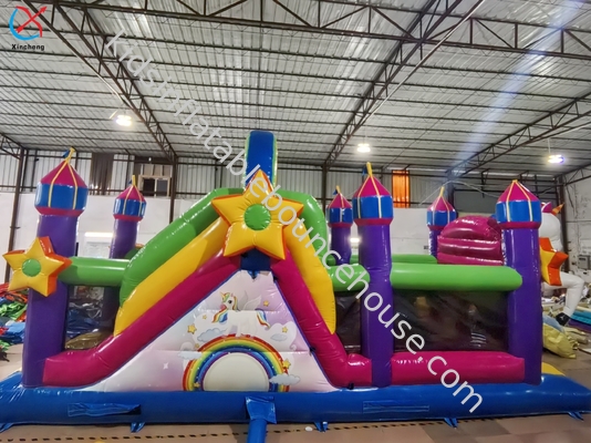 Üreticinin Slide ile şişme sıçrama evi Yeni tasarım tek boynuzlu şişme kombinasyonu