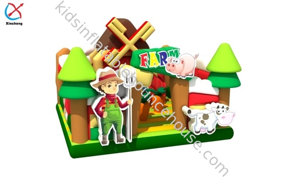 Slide Farm ile Açık Hava Üfletilebilir Sıçrama Evi Çocuklar İçin Üfletilebilir Kale