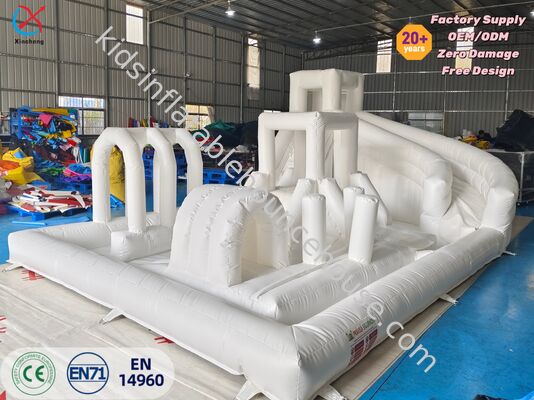 PVC Custom Bubble Ball Pit Slide ile Büyük Beyaz Şişme Engelleme Kursu
