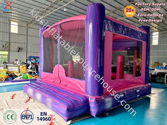 Üretici PVC şişme sıçrama evi pembe mor ticari atlama kalesi parti kiralama
