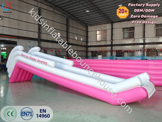 Pembe Şişme Yat Su Kaydırağı Özel Şişme Kaydırak Yat Su Eğlencesi İçin